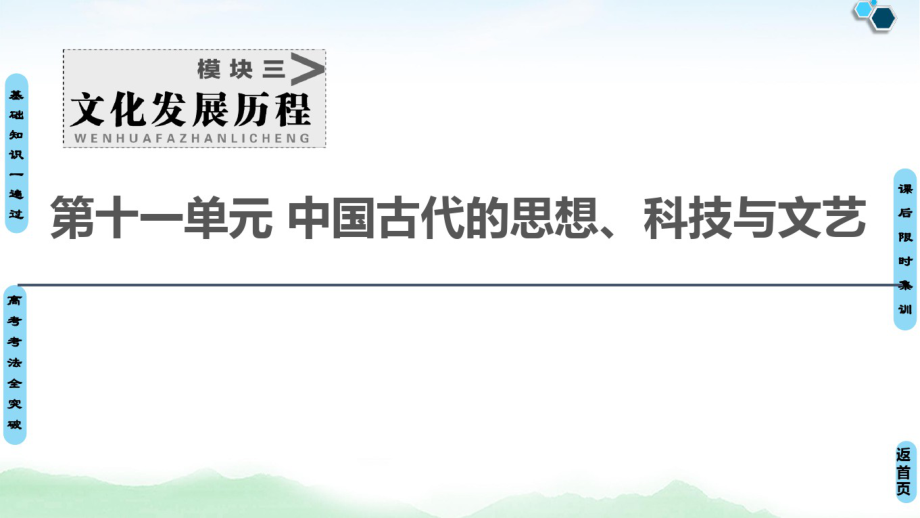 第十一单元中国古代的思想、科技与文艺第23讲春秋战国时期的百家争鸣和汉代的思想大一统_第1页