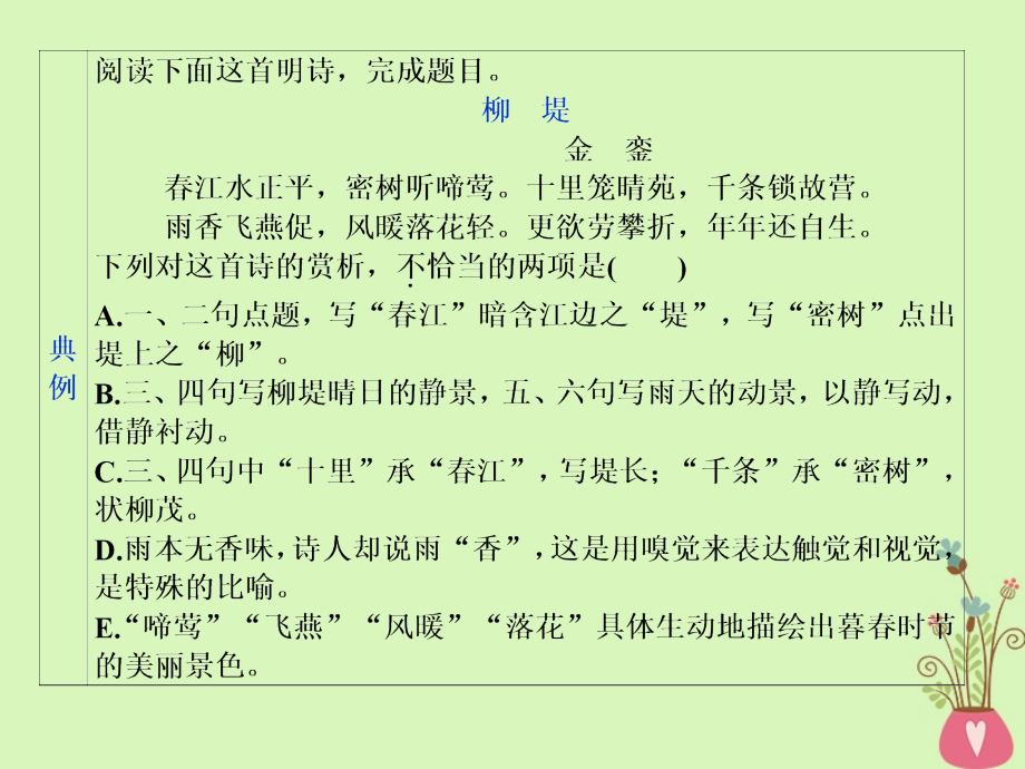 高考语文一轮复习第四部分古代诗文阅读专题二古代诗歌阅读2抓核心能力提升课件新人教版_第3页