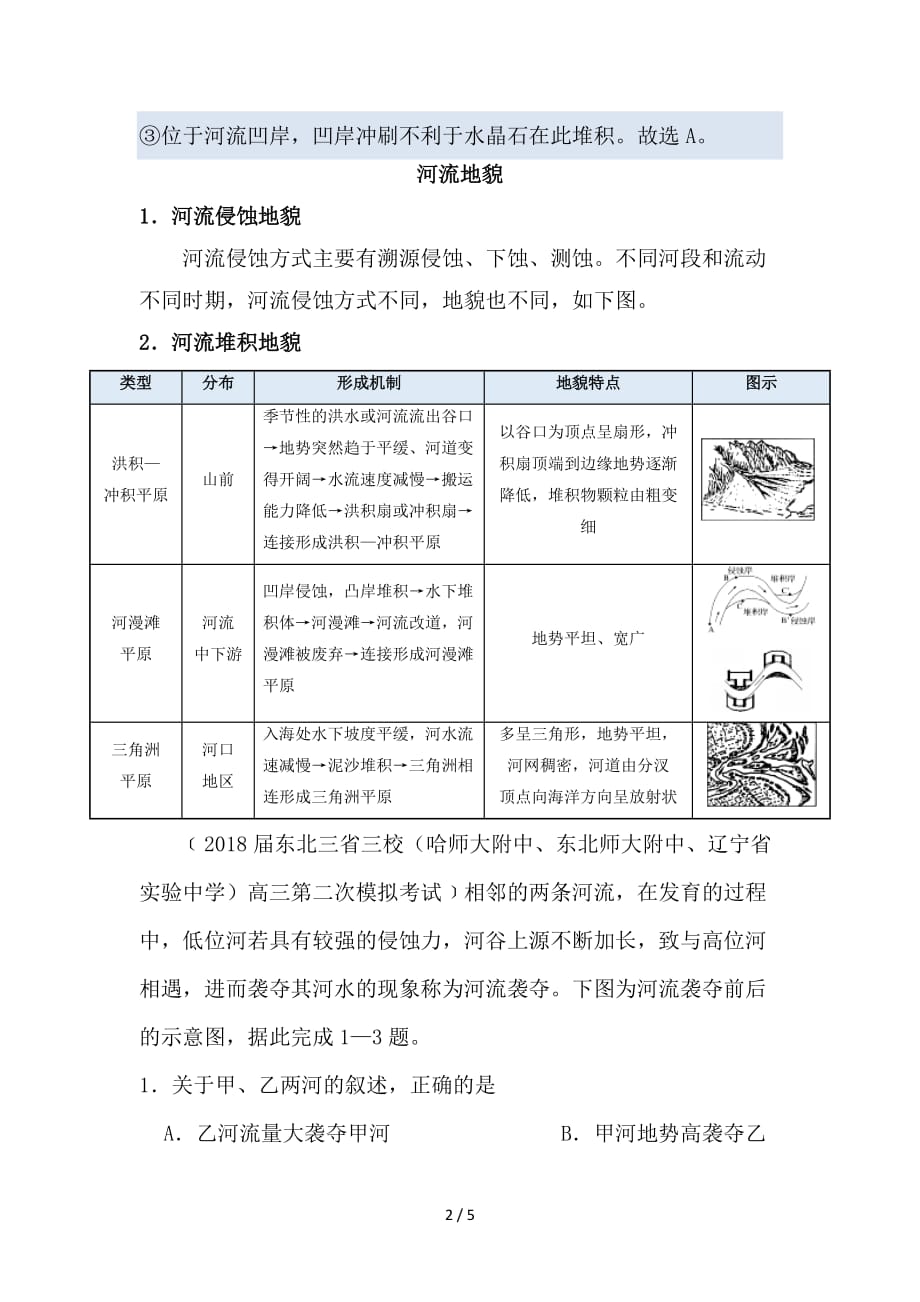 最新高考地理一轮复习 专题 河流地貌的发育每日一题_第2页