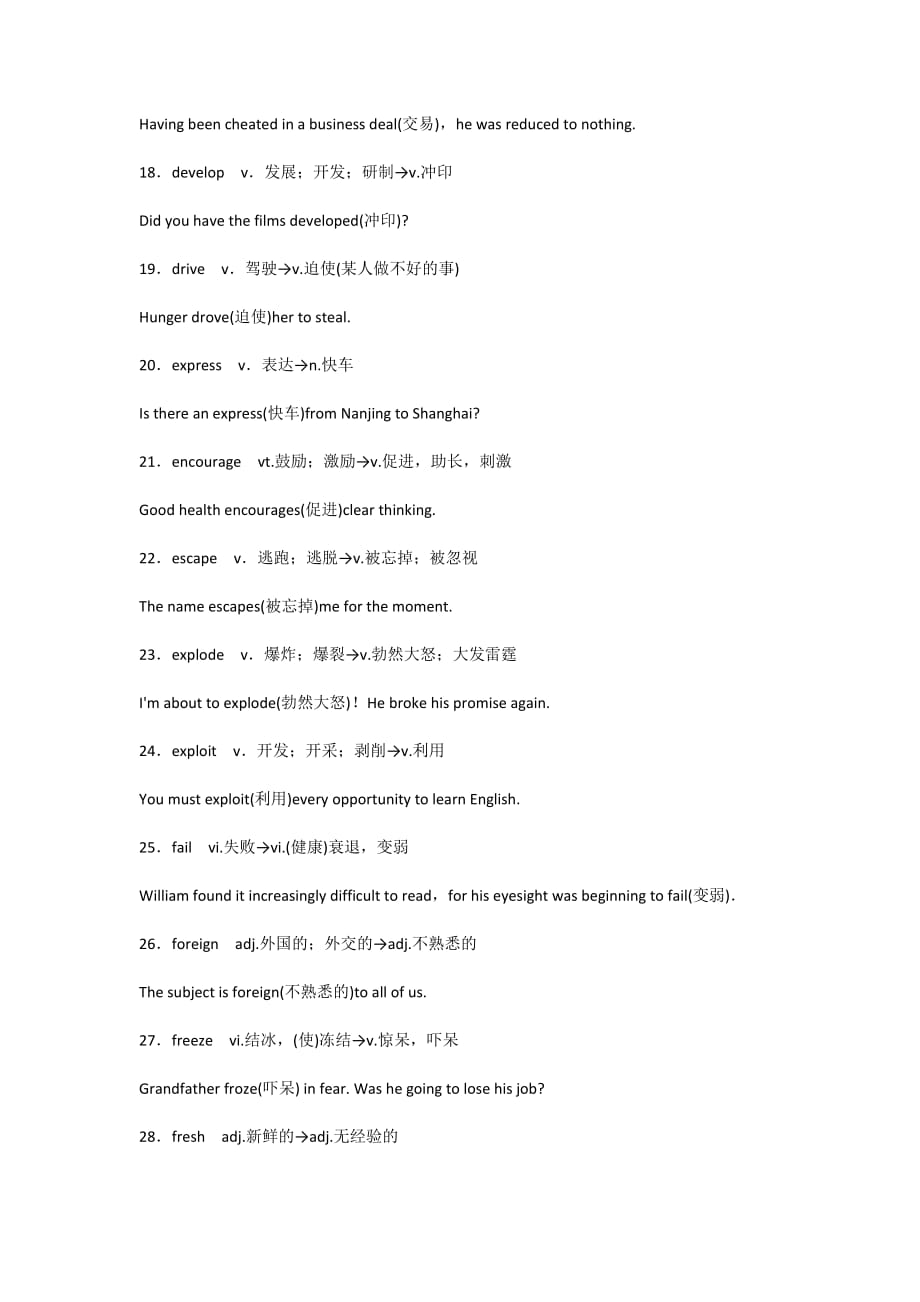 高中英语常见熟词生义60词（含-WPS Office_第3页