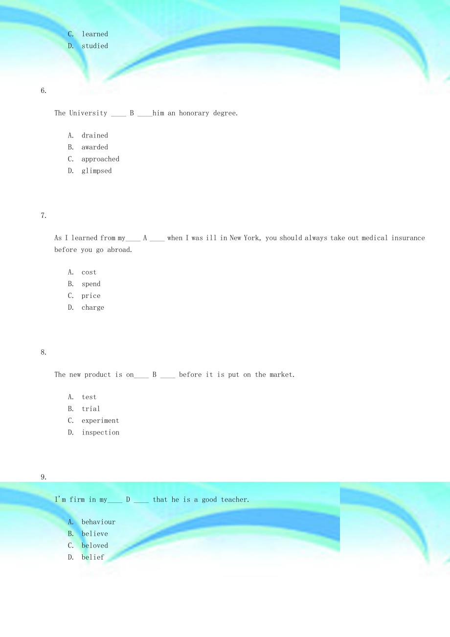 大学英语阶段作业_第4页