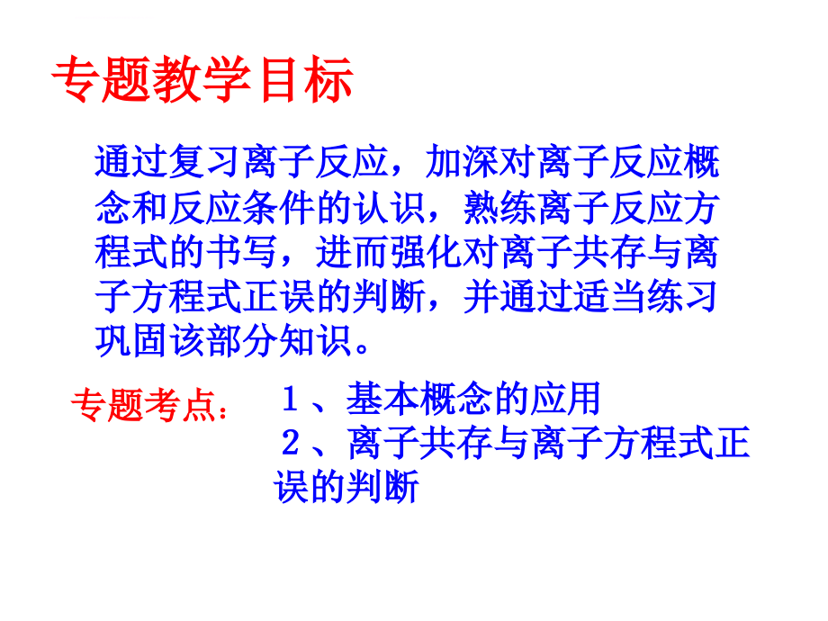 高考中的热点《离子反应》专题复习课件_第2页