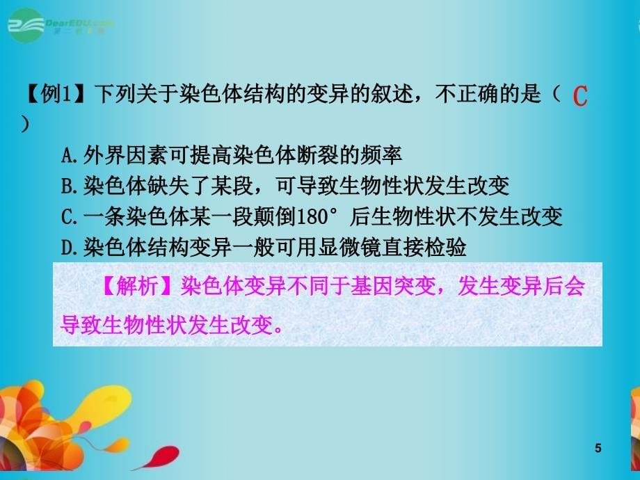 高考生物一轮复习 52 染色体变异（一）课件 新人教版必修_第5页