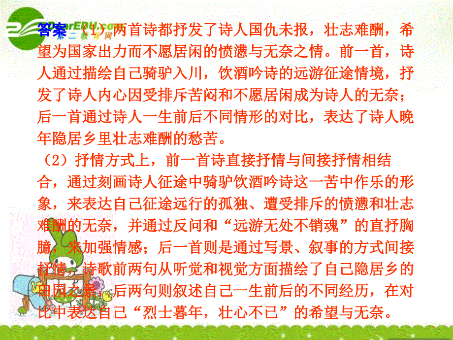 高考语文一轮复习讲义 古诗文阅读 第二章 古代诗歌鉴赏(二)课件 人教大纲版_第4页