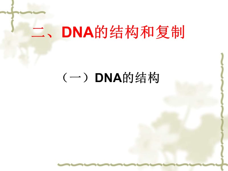 高中生物 DNA的结构和复制教学课件 新人教版必修2_第1页