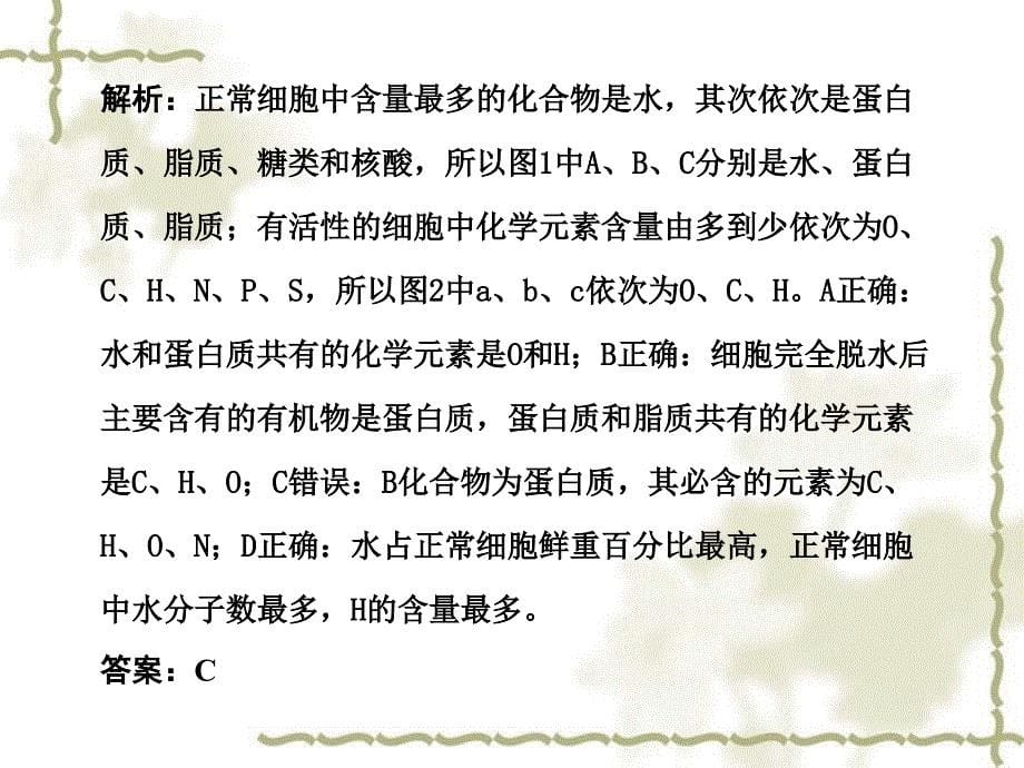 高考生物一轮复习第二章 单元综合提升 细胞的分子组成课件 苏教必修1_第5页