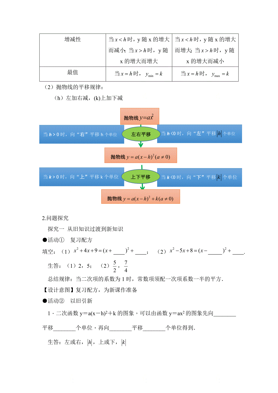 新人教版九年级数学上册第二十二章《二次函数y＝ax^2＋bx＋c的图象和性质（1）》名师教案_第4页