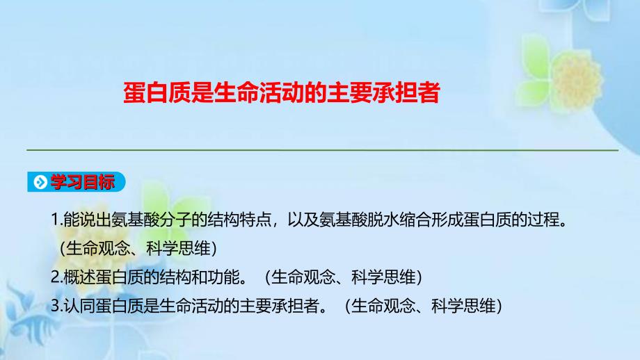 保定市高中2020人教版全一册生物课件第2章组成细胞的分子第4节蛋白质是生命活动的主要承担者_第1页