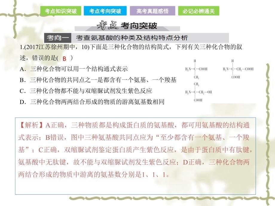 高考生物总复习 第一单元 细胞及其分子组成 第3讲 生命活动的主要承担者蛋白质课件_第5页