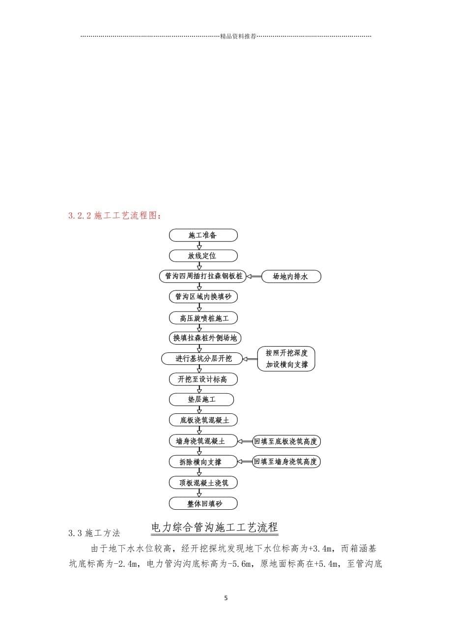 电力管沟工程施工方案118精编版_第5页