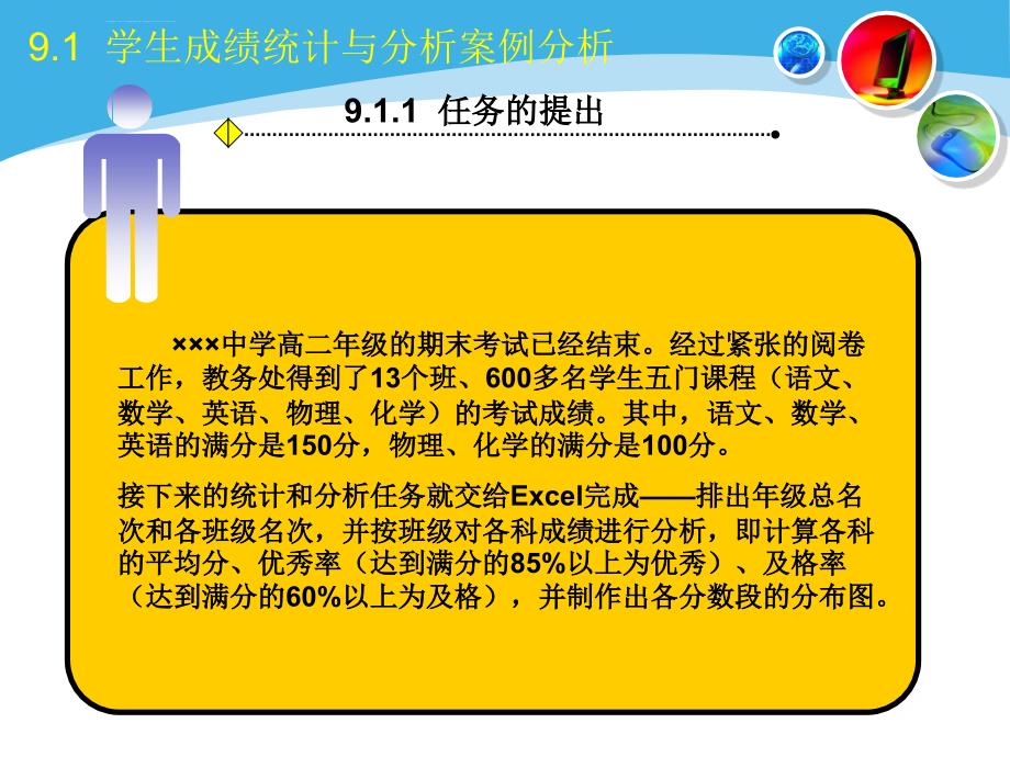 Excel综合应用1――学生成绩统计与分析课件_第4页