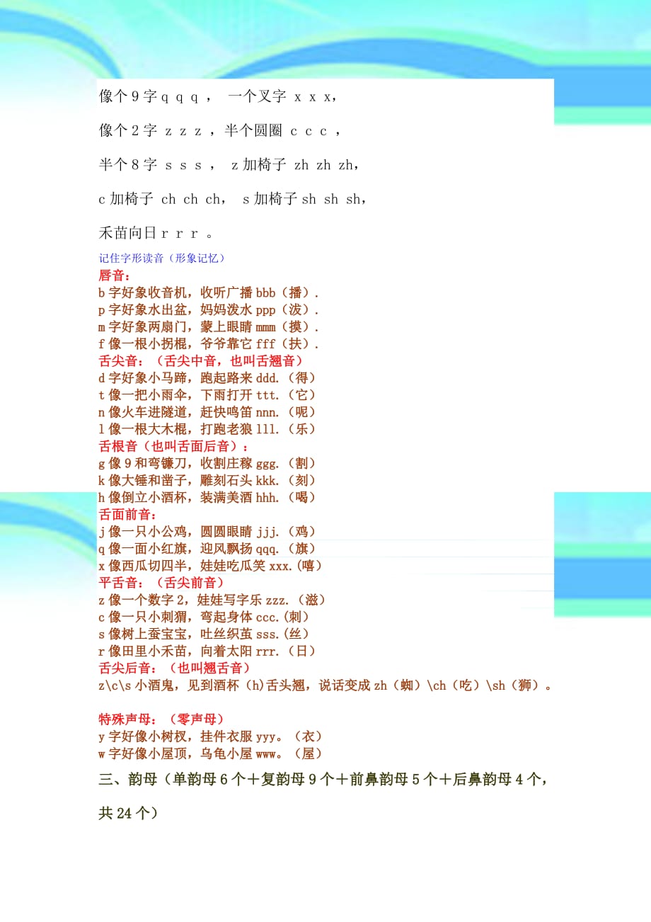 巧记汉语拼音口诀大全2_第4页