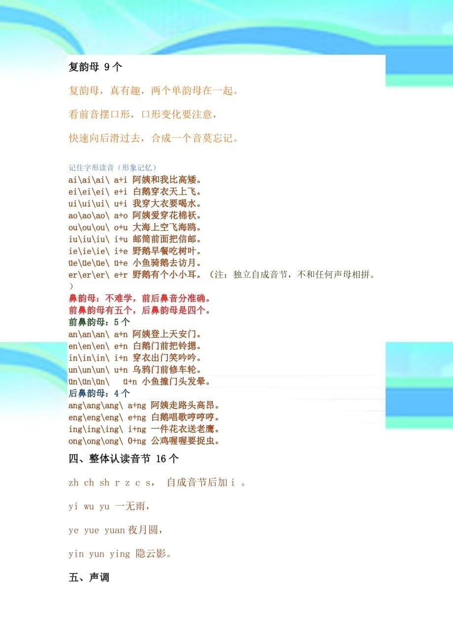 巧记汉语拼音口诀大全2_第5页