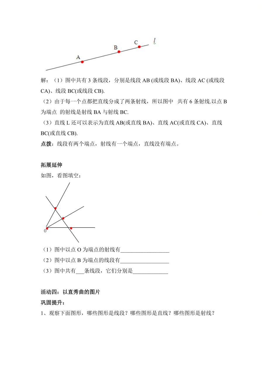 新青岛版七年级数学上册第一章《线段、射线和直线（1）》参考教案1_第3页