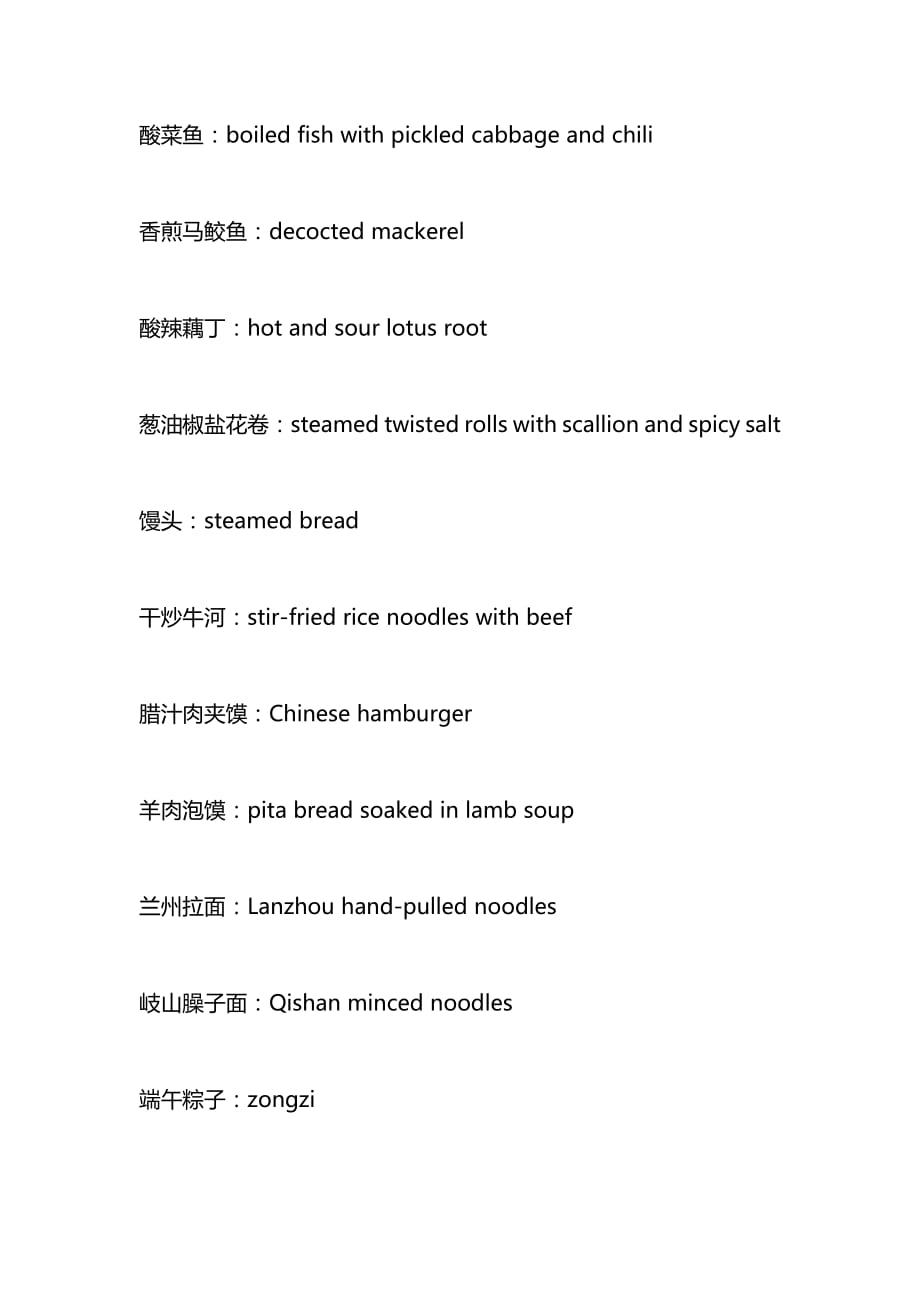 经典中国传统美味的英文翻译_第2页