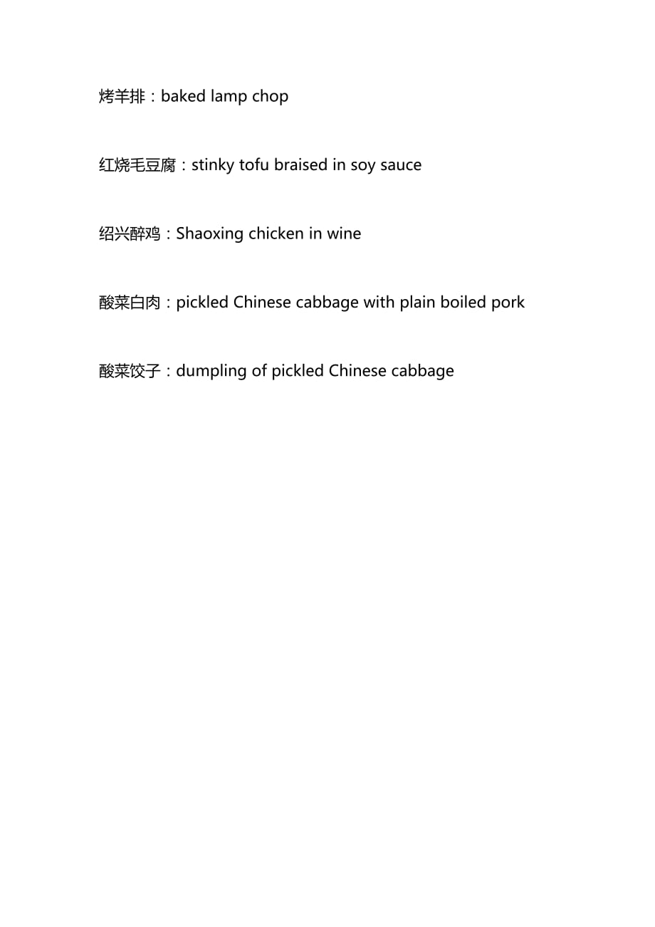 经典中国传统美味的英文翻译_第4页