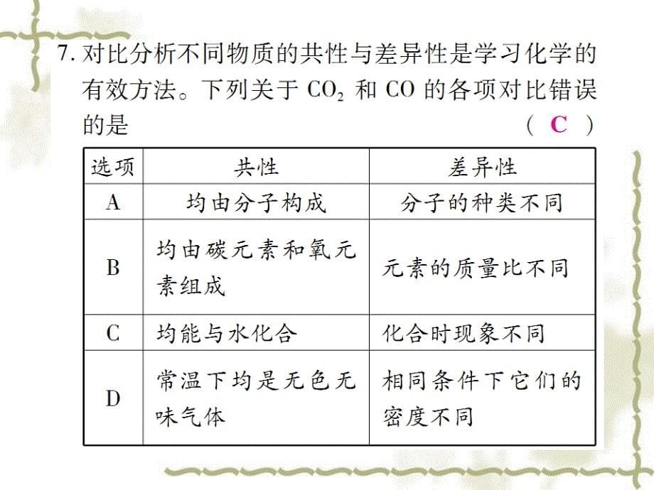 秋九级化学上册 第二部分 期末复习攻略 综合专题八 碳和碳的氧化物课件 （新）新人教版_第5页