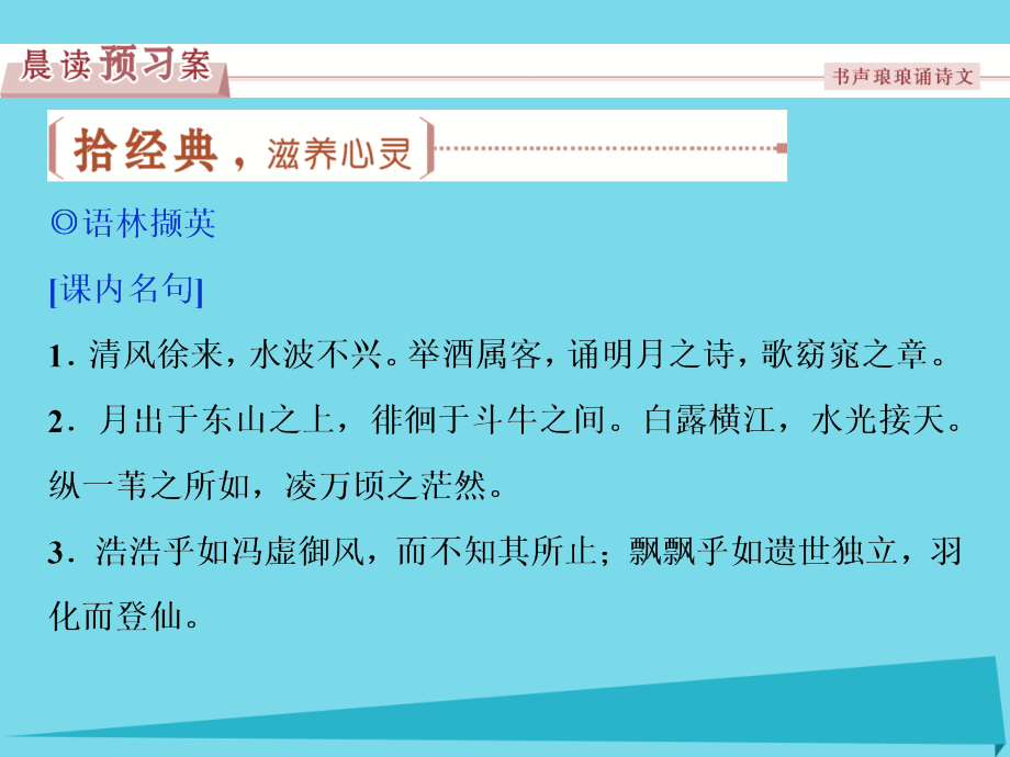 优化方案高考语文总复习 第四单元 像山那样思考 第19课 赤壁赋课件 苏教必修1_第2页