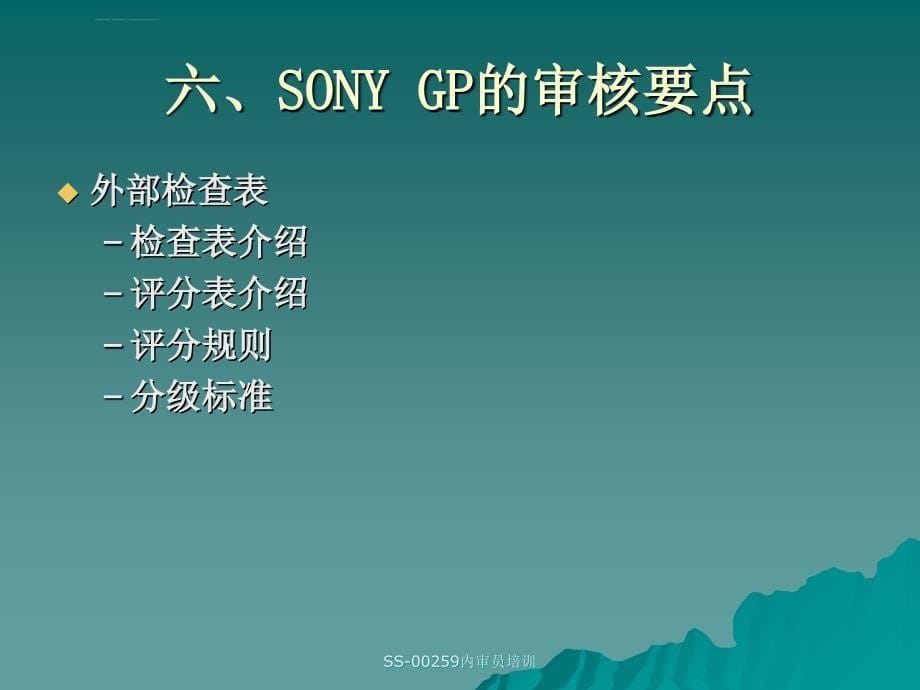 SONY GP的审核要点课件_第5页