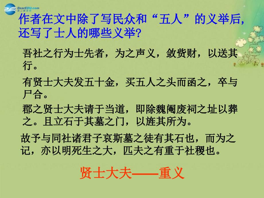 浙江省桐庐分水高级中学高中语文 第2专题 五人墓碑记（第三课时）课件 苏教必修3_第2页