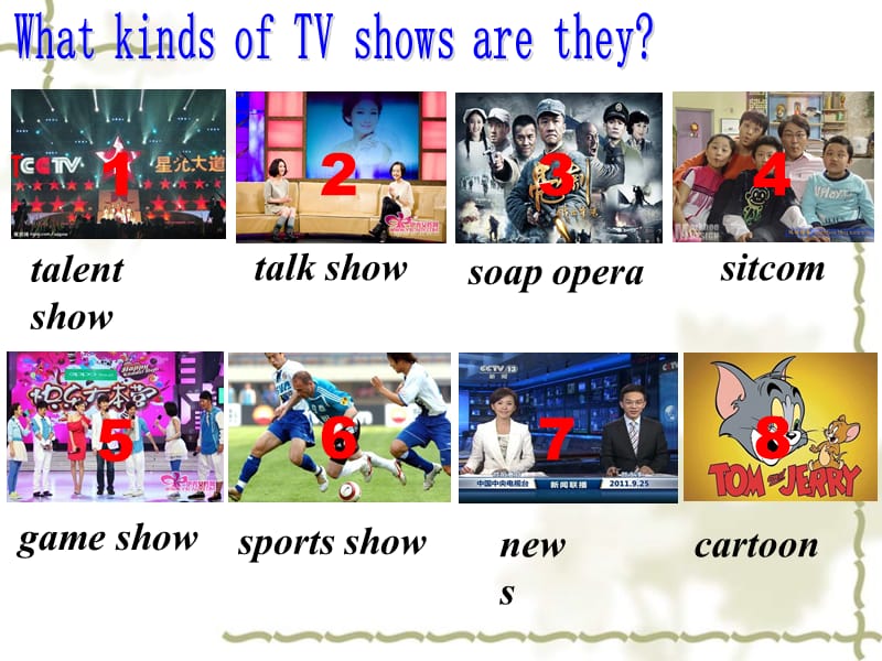 河北省东光县第二中学八级英语上册 Unit 5 Do you want to watch a game show Section A（1a2c）课件 （新）人教新目标_第3页