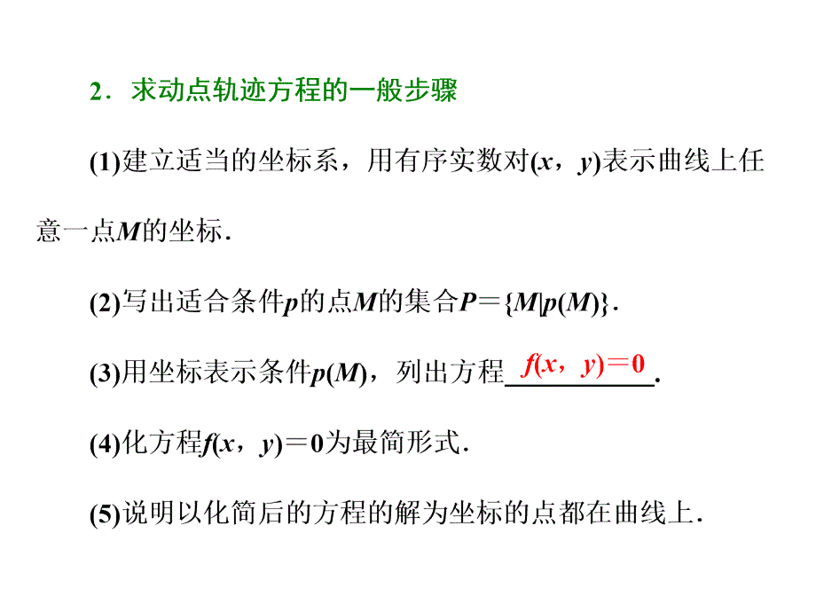 高考数学理第一轮总复习课件第九章解析几何第七节曲线与方程_第3页