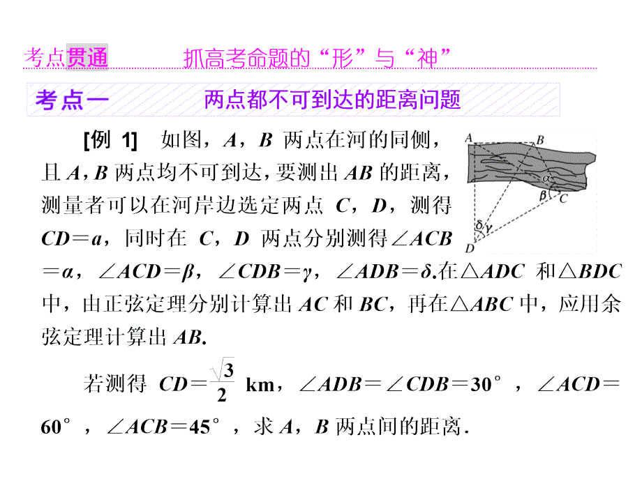 高考数学理第一轮总复习课件第四章三角函数解三角形第七节解三角形应用举例_第3页