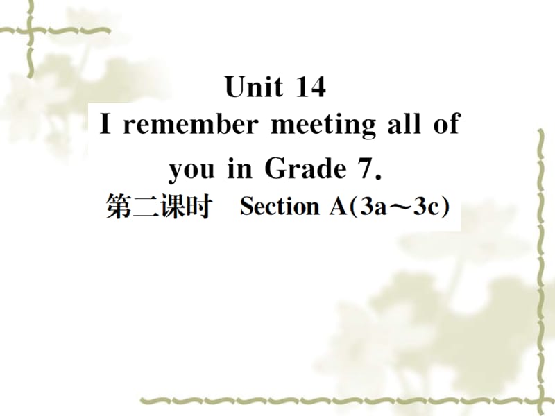 安徽专秋九级英语全册Unit14IremembermeetingallofyouinGrade7第2课时习题课件新人教版新目标11293123_第1页