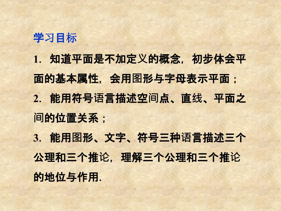 【优化方案】高中数学 第1章1.2.1平面的基本性质课件 苏教必修2_第2页