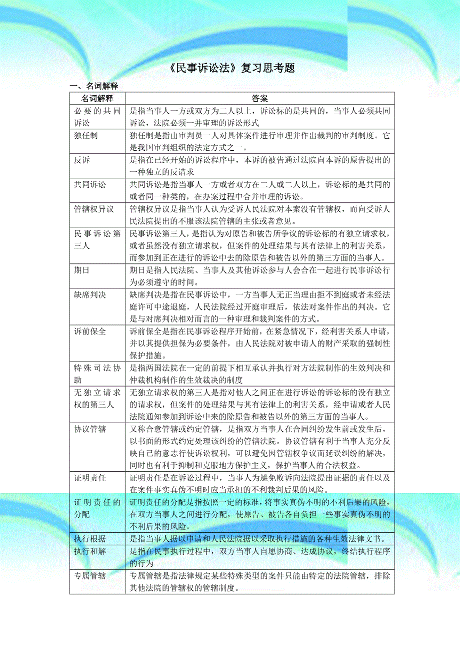 民事诉讼法复习思考题201211_第3页