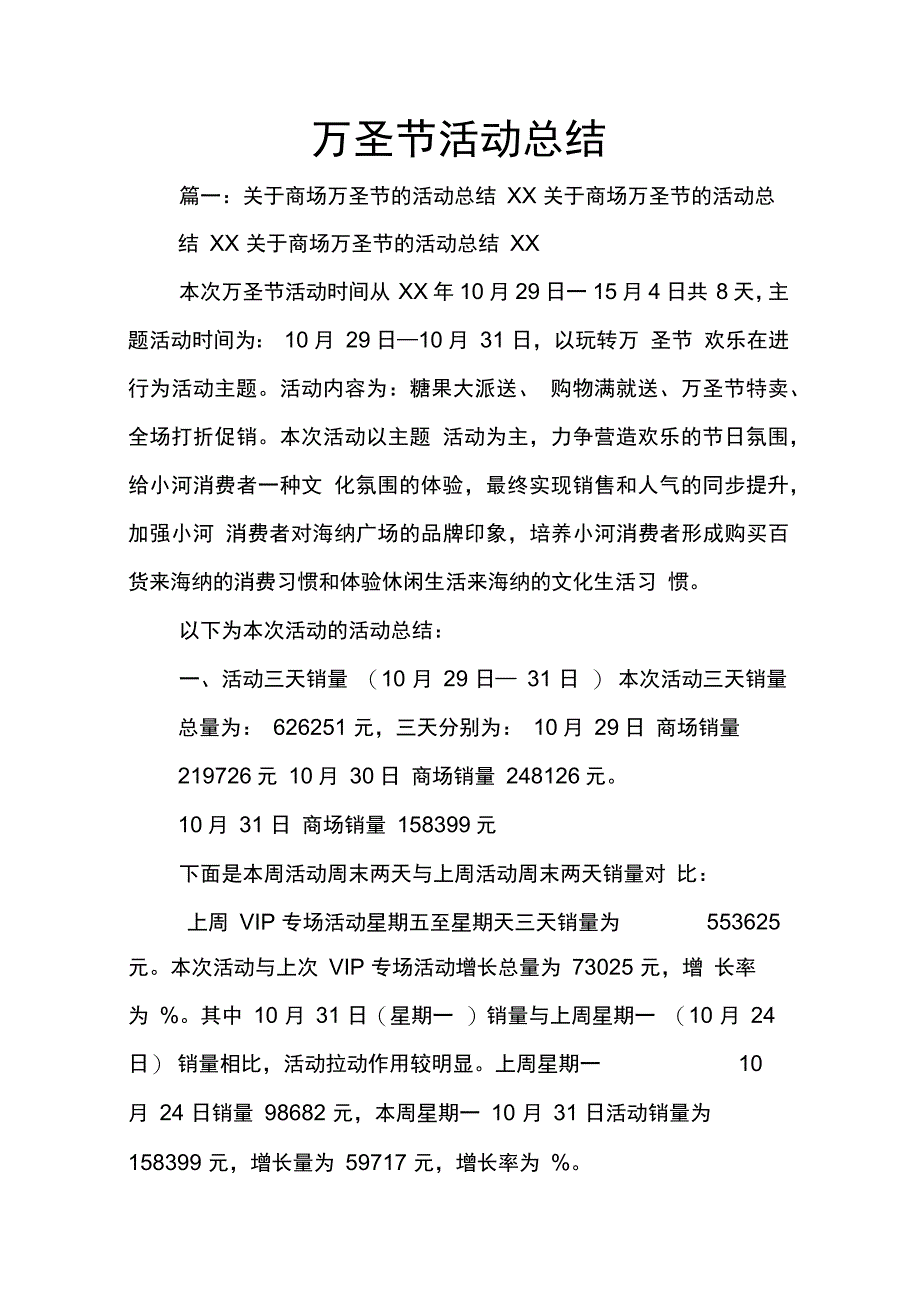 202X年万圣节活动总结_第1页