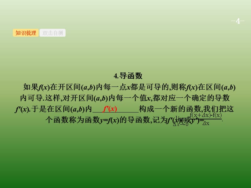 高中数学人教A浙江一轮参考课件31变化率与导数导数的计算_第4页