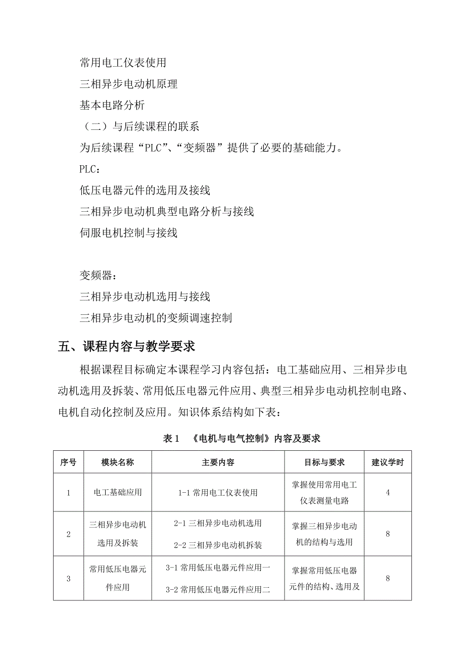 《电机与电气控制技术》课程标准_第4页