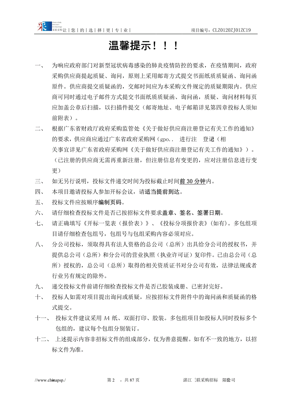 湛江市妇幼重大公共卫生服务项目物资采购招标文件_第2页