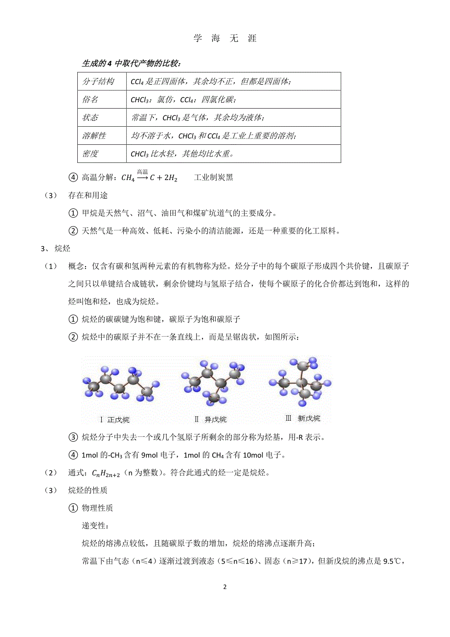 高中化学——有机化学基础：烃（2020年7月整理）.pdf_第2页