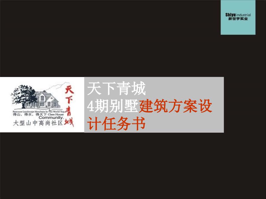 天下青城4期别墅建筑方案设计任务书精编版_第1页