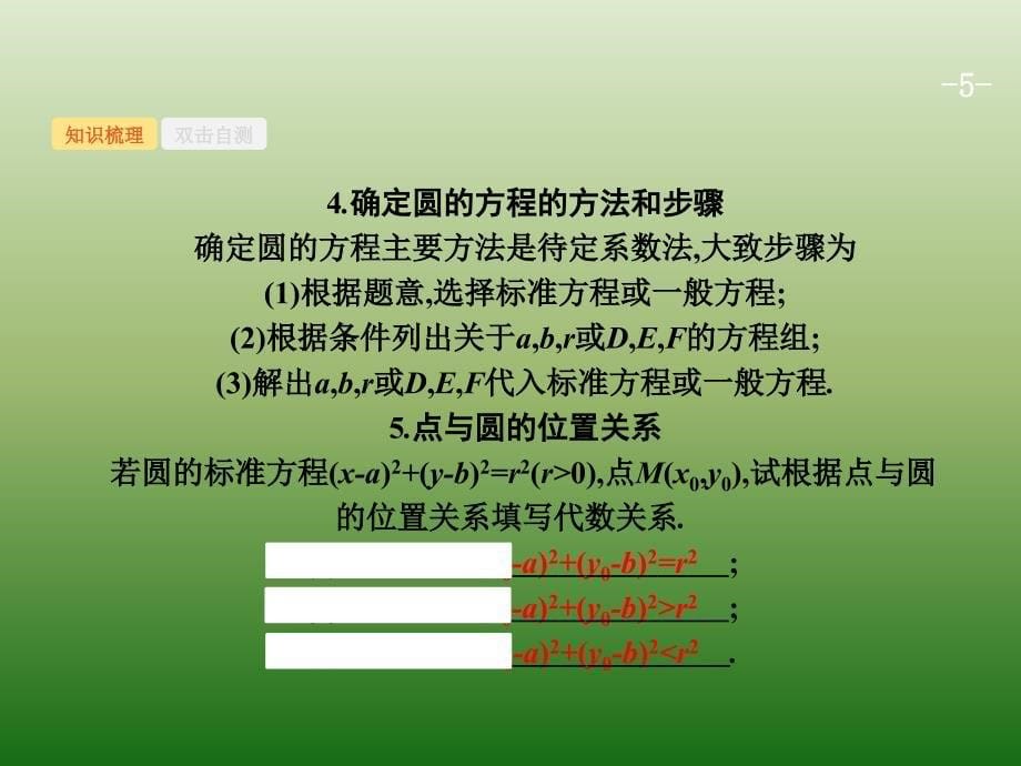 高中数学人教A浙江一轮参考课件93圆的方程_第5页