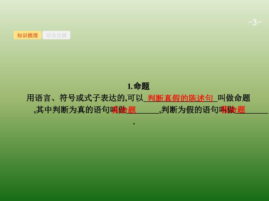 高中数学人教A浙江一轮参考课件12命题及其关系充分条件与必要条件_第3页