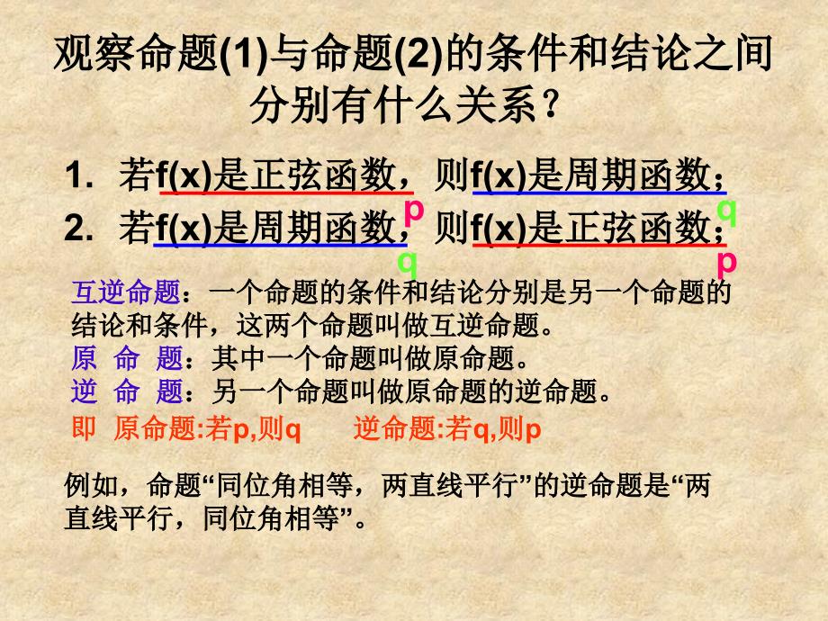 福建省高中数学 1.1.2四种命题课件 新人教版A选修21_第3页