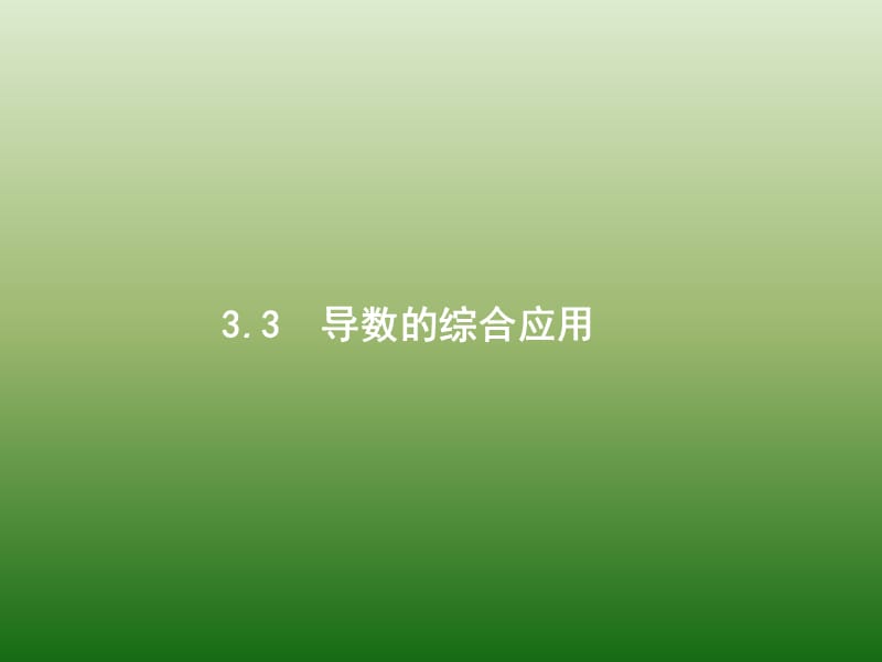 高中数学人教A浙江一轮参考课件33导数的综合应用_第1页