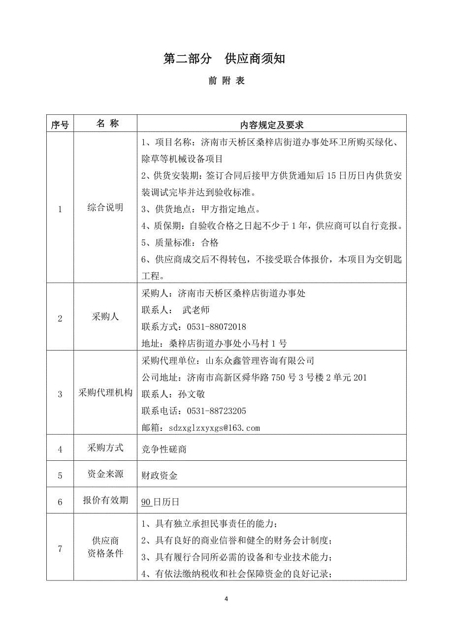 天桥区桑梓店街道办事处环卫所购买绿化、除草等机械设备项目招标文件_第5页