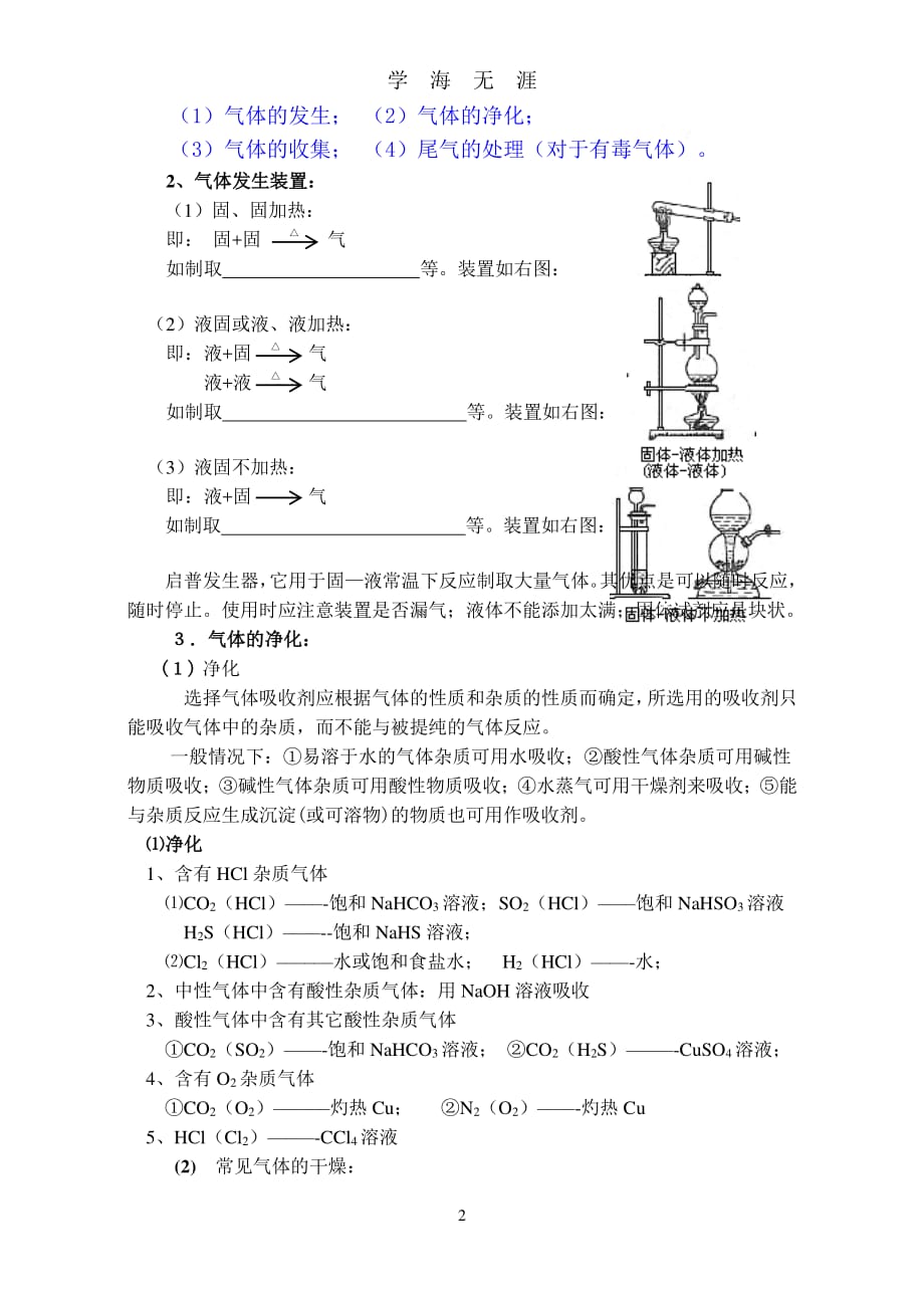 高中化学实验室制气体（2020年7月整理）.pdf_第2页