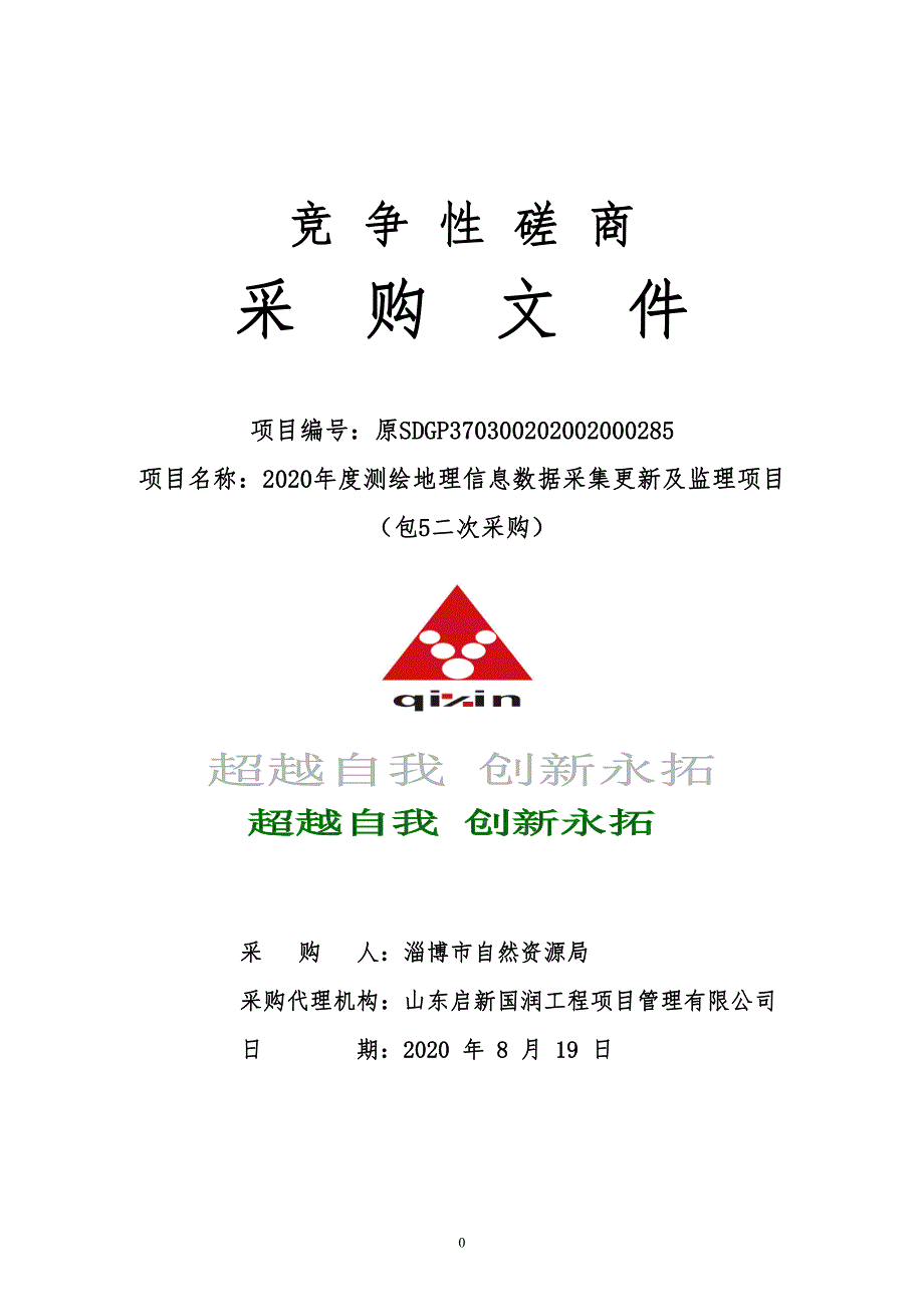 测绘地理信息数据采集更新及监理项目招标文件_第1页