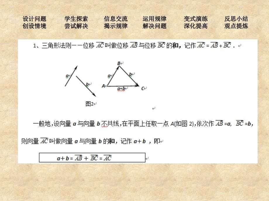 秋高中数学 2.2.1向量的加法运算及其几何意义（一）课件 新人教版A必修4_第5页