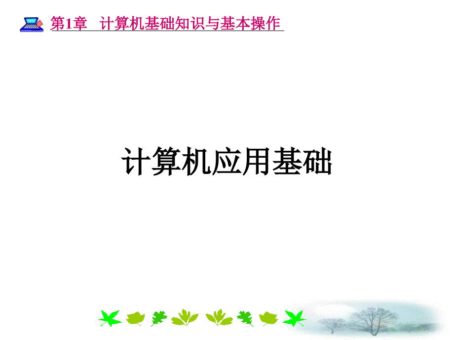 第1章 计算机基础知识与基本操作课件_第1页