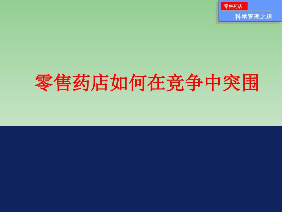 {医疗药品管理}零售药店如何在竞争中突围_第1页