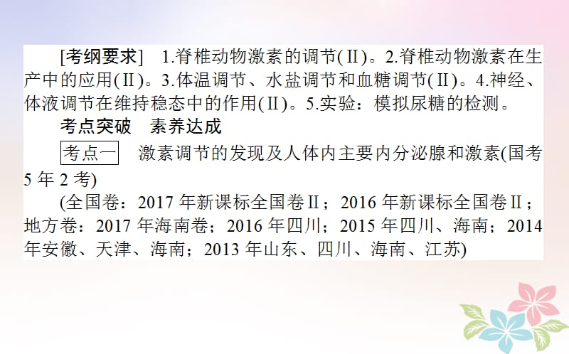 （全国通用）高考生物二轮复习双基落实案3通过激素的调节激素调节与神经调节的关系课件_第2页