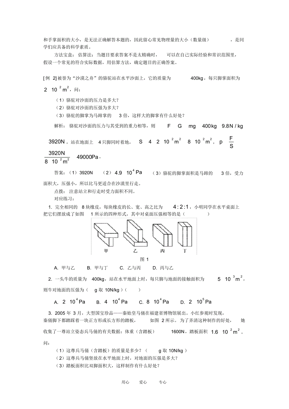 九年级物理第一轮知识训练第十四章压强和浮力人教实验版知识精讲_第2页