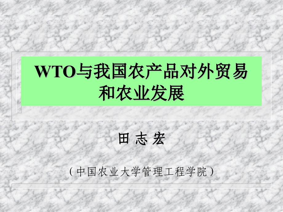 加入WTO对我国农业的影响教学教案_第1页