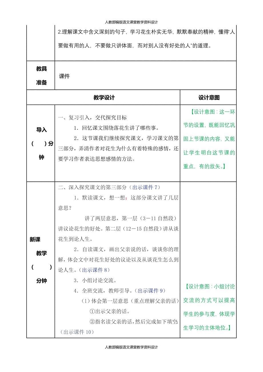 部编版五年级语文上册-2落花生 教案_第5页